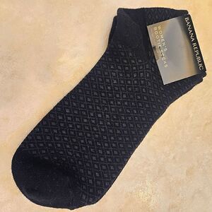 Banana Republic Bootie Ankle Sock Diamond Print Black